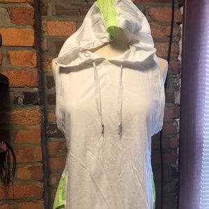 Under Armour White Green Hooded w Mesh Tank M
